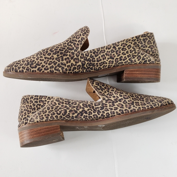 Lucky Brand Cahill Cheetah Suede Leather Loafers Size 8.5 - Picture 6 of 10